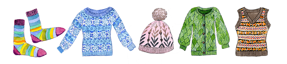 Hand-drawn knitted garments